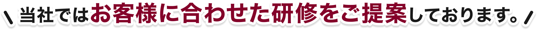 当社ではお客様に合わせた研修をご提案しております。